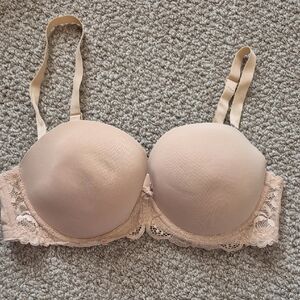 Secret Possessions Lace Trimmed Beige Bra